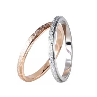 China Web Friendly E-Co Celebrity Stainless Steel Bead Sand Ring With Simple Ring for sale