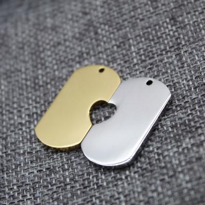 China white E-Co friendly tags style mirror polish custom stainless steel half heart pendants for DIY engrave for sale