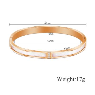 China European E-Co and American fashion friendly stainless steel gold bracelet 6MM simple pink sister open bangle for sale