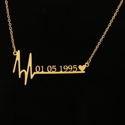 China Fashion E-Co Friendly Gold Color Stainless Steel Custom Necklace Women Pendant Chain Necklace for sale