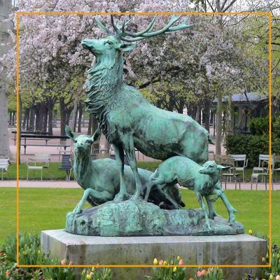 China Europe style high quality custom made garden life size antique bronze deer statue for sale