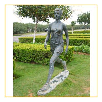 China Europe outdoor sport theme life size kinetic woman bronze sculpture for sale for sale