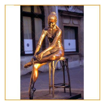 China Famous Contemporary Europe Garden Art Life Size Statue Bronze Ballet Dancer Metal Sculpture For Sale for sale