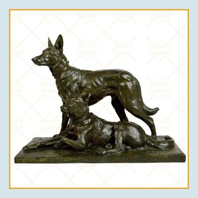 China Europe Quyang Foundry Sell Bronze Metal Cast Bronze / Brass Garden Hound Statue for sale