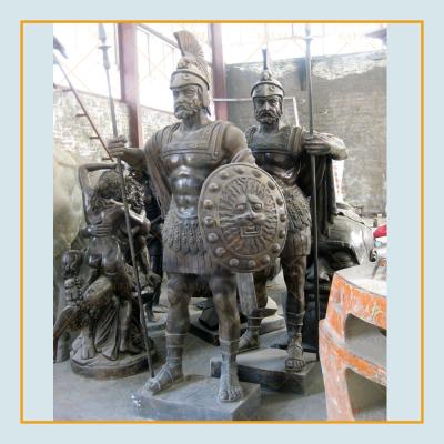 China Europe Ancient Greek Life Size Warrior Soldier Bronze Roman Statue For Sale for sale