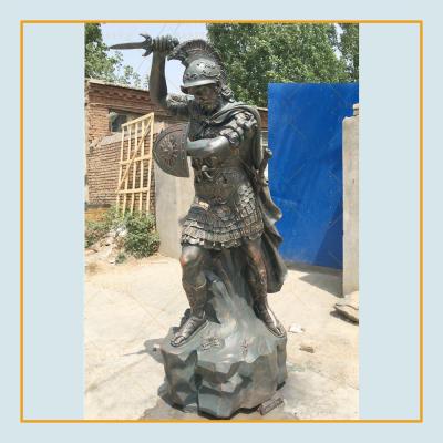 China Europe ancient greek warrior bronze roman figurine soldier sculpture for sale for sale