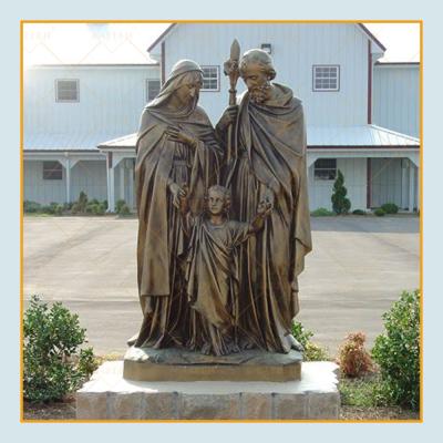 China Europe Large Outdoor Decoration Religious Family Mary Joseph Statue Religious Bronze Holy Figurines for sale