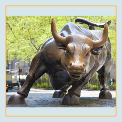 China Europe Big Famous Metal Animal Sculpture Wall Street Bull Bronze Statue For Sale for sale