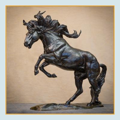 China Modern Lost Wax Casting Life Size Metal Art Jumping Horse Bronze Statue For Sale for sale