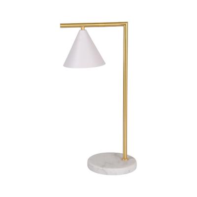 China Easy Assembly black metal desk lamp with marble base for hotel Guestroom living room Bedroom Room office Home Lighting Decoration for sale