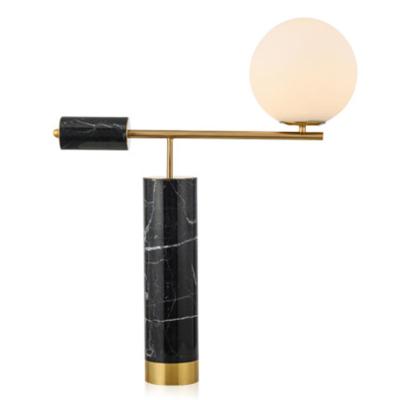 China Easy Assembly Nordic minimalist LED Table Lights Modern Glass Ball Bedroom Bedside Luxury Desk Lamp Marble Read Study Single Head Luminaires for sale