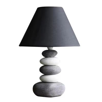 China Postmodern Chinese Ceramic Table Lamp Nordic Modern Fun Stone Desk Lamp Home Decor Bedroom Table Lamp Lights for sale