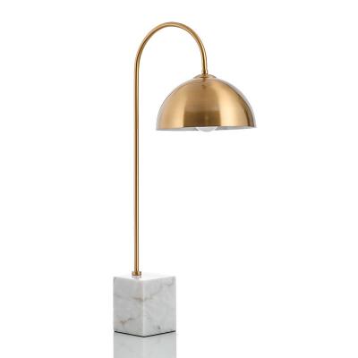 China Contemporary Industrial style Concise Creative 70cm height rose golden metal and Cube marble desk lamp with E26/E27 socket for sale