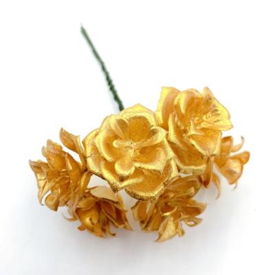 China Artificial Plastic Rose Parts Hair Band Multicolor Plastic Flowers Head DIY Ornaments Garland Wedding Simulation Flower for sale