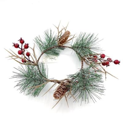 China Christmas Red Berries Decoration Indoor Outdoor Artificial Flowers Braids Wholesale For Front Entrance Christmas Antlers Braid Decorations for sale