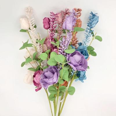 China Wholesale Artificial Flower Plants Simulation Flower Artificial Hand Made Rose Head Decoration Rose Plants Wedding for sale