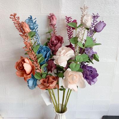 China Bridal Wedding Bouquet Plant Supply Rose Flowers For Home Garden Party Decor Hand Made Artificial Floral Real Touch for sale