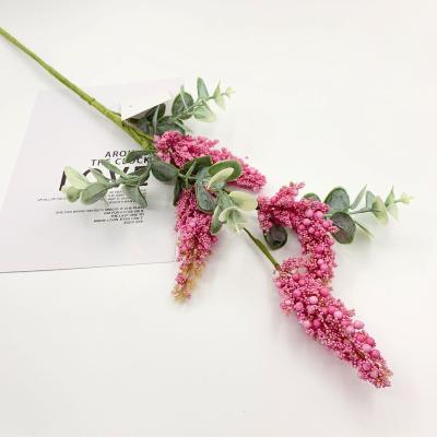 China Hot Handmade Artificial Flower Foam Green Leaves Decorations Long Stem Amazon PE Lavender Plant Bouquet for sale