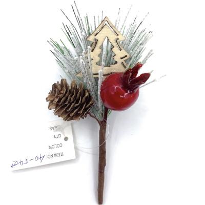 China Christmas Plastic Home Decoration Artificial Pomegranate Fruit Branches Red Berries Stem Moss Berry New Design for sale