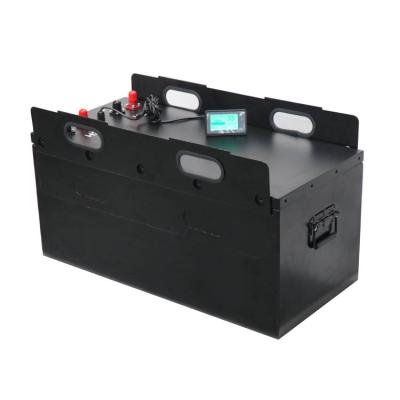 China Long life customized 24v 48v 72v forklift batteries 48v 300ah lifepo4 forklift battery 48v for sale