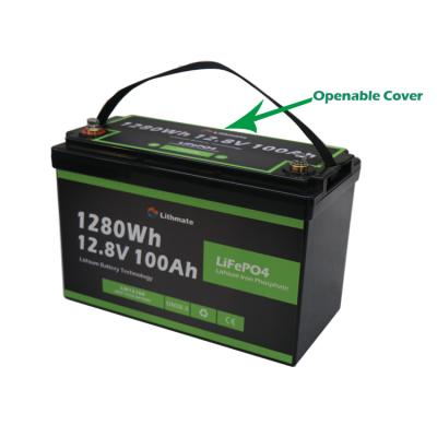 China Long Life No Glue Openable Cover LiFePO4 Battery 12V 100Ah Lithium Iron Phosphate Battery for sale