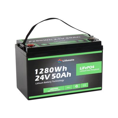 China OEM ODM 24 volt lifepo4 24v 50ah lipo battery marine solar batteries 329*172*214mm for sale