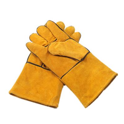 China Insulation Electric Welding Welding Protection Scare Long Leather Welding Gloves for sale