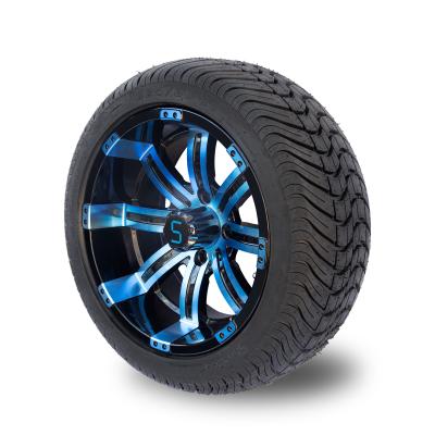 Cina Carretto di golf blu DOT Street Tires e 14inch di 225/30-14/ruote nere lucide 101,6 PCD in vendita