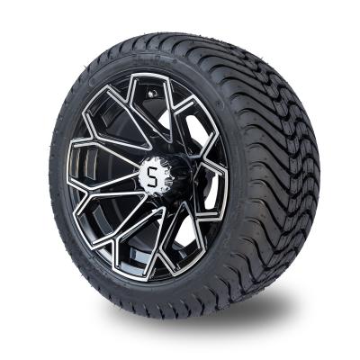 China Golfmobil maschinell bearbeitet/Glanz-Schwarz-Räder und 215/35-12 flacher DOT Tyres Set von 4 zu verkaufen