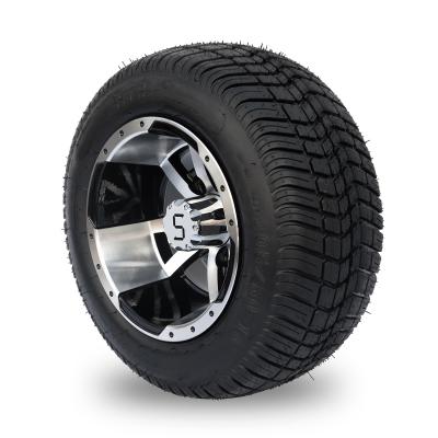 China Golfkar 10“ Randen en 205/50-10 DOT Street Tire Combo - Machinaal bewerkte/Glanzende Zwarte Te koop