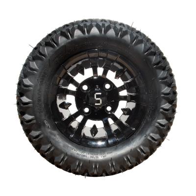 China Roda de carrinho de golfe de 10 polegadas e combinação de pneus ATV 20 × 10-10 - usinado/preto brilhante 25 deslocamento 4x4 parafuso (101,6 mm) à venda