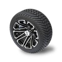 Cina 12 Inches Machiend/Black Golf Cart Wheels And 215/35-12 DOT Street Tires Combo 4 Ply in vendita