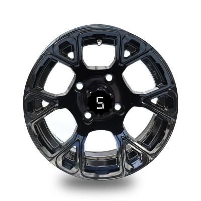 China Golf Cart 12'' Glossy Black Rim 6 Spokes 4*4 Bolt Pattern Including Center Cap for sale