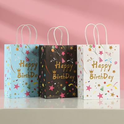 China Recyclable Custom Logo Wholesale Printed Recycle Kraft Craft Shopping Bag Gift Bags Brown Recycled Paper for sale