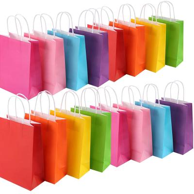 China Recyclable Kraft Gift Bags Party Shopping Paper Bag With Handles For Wedding for sale