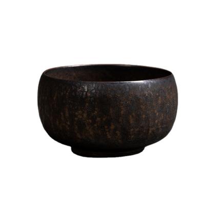 China Viable Japanese Traditional Black Handmade Custom Made Bambus Logo Matcha Tea Chawan Ceramic Matcha Bowl With Box for sale