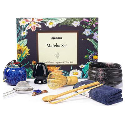 China Viable Japanese Ceremonial Bambus Mixer Matcha Tea Bamboo Beater Set With Custom Gift Box for sale