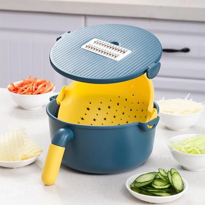 China Bambus Sustainable Eco-Friendly Multifunctional Manual Slicer Cutter Machine Vegetable Grater for Fruit and Vegetable Cutter for sale