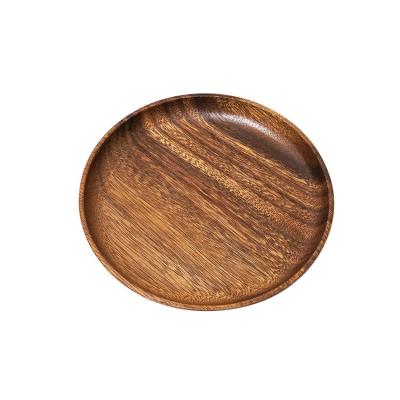 China Viable Wholesale Hot Sale Bambus Burger Pizza Dinner Customized Logo Acacia Wood Wooden Tray Craft Serving Dish For Restaurants for sale