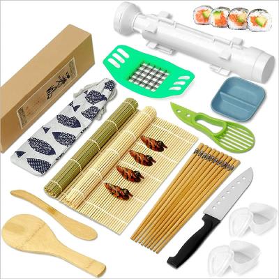 China Viable Complete Bamboo Roller Knife Bamboo Tool Making Japanese Bamboo Sushi Making Kit With Storage for sale