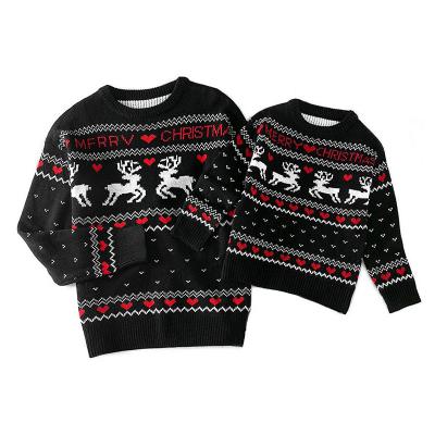 China 2021 Wholesale Unisex Anti Shrink Knitted Kids Christmas Ugly Sweater Jumpers Custom Women Couple Ugly Family Merry Christmas Sweater for sale