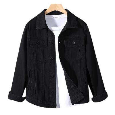 China 2021 Wholesale Men's Jeans Jacket Lattice Black Jackets Denim Jacket Breathable Top Men for sale