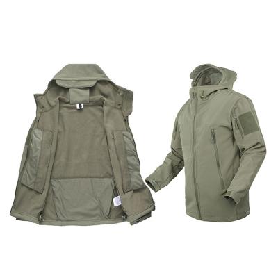 China 2021 High Quality Acid Resistant Winter Anorak Coat Soft Shell Waterproof Military Plus Size Outdoor Hood Increasing Jackets With Zipper for sale