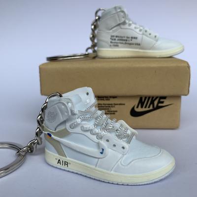 China 3D Plastic All White Air Jordan 1 Retro Sneaker Key Chain for sale