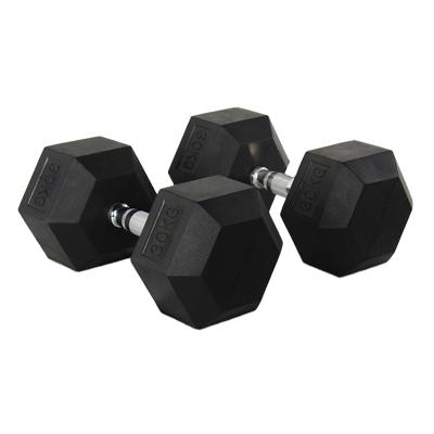 China Durable I Sports Iron Rack Hex Bull Neoprene Cast Iron Black Rubber Dumbbells Power Training Free Weights Set 2-80kg Hex for sale