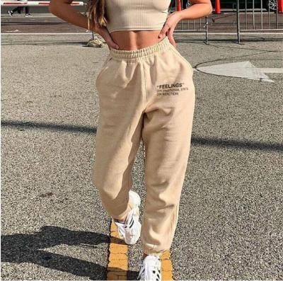 China Anti-Static Anti-Static Streetwear Women Loose Cotton Casual Cargo Pants High Waist Hoodie Letter Print Joggers Strack Female Sports Tracksuit Z001 for sale