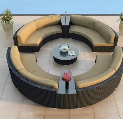 China Modern Outdoor Garden Sofa Rattan Environmental Protection Sofa Set Rectangle Arc Sofa Set for sale