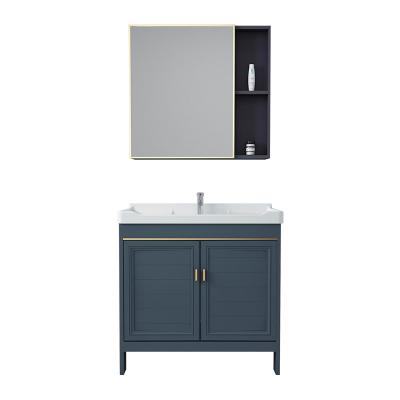 China Modern Bathroom Sink Cabinet Vanity Rectangle With Mirror For Hotel Apartment Bathroom Stainless Waterproof for sale