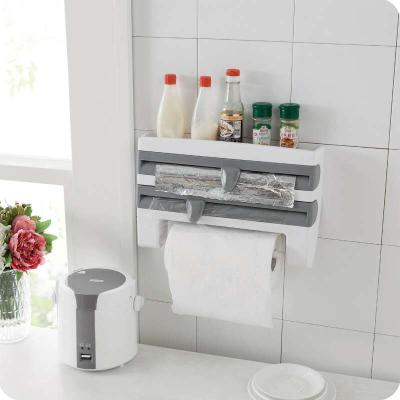 China Durable Aluminum Foil Towel Rack Kitchen Shelf Plastic Wrap Cutting for sale