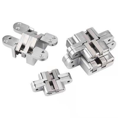 China Concealment Heavy Duty Stainless 3D Metal Invisible Concealed Cross Folding Adjust Concealed Hinge for sale